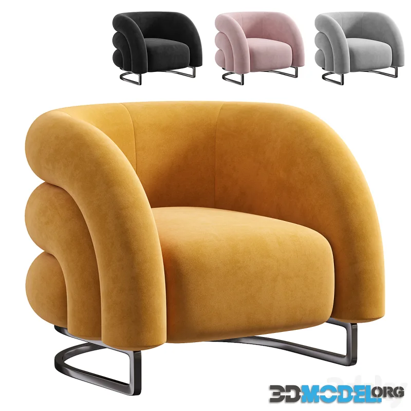 Velvet Accent Chair by Homary