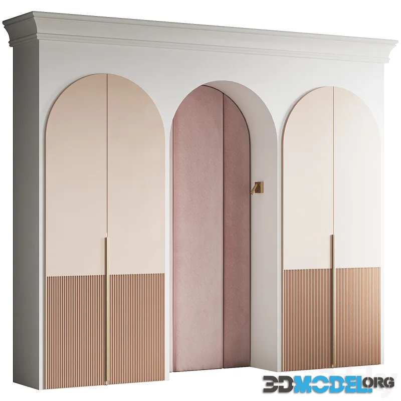 Wardrobe for children's room with headboard