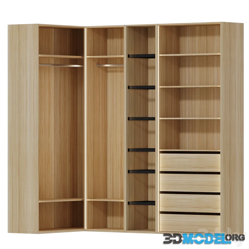Wardrobe system without facades ELEMENTIS №5