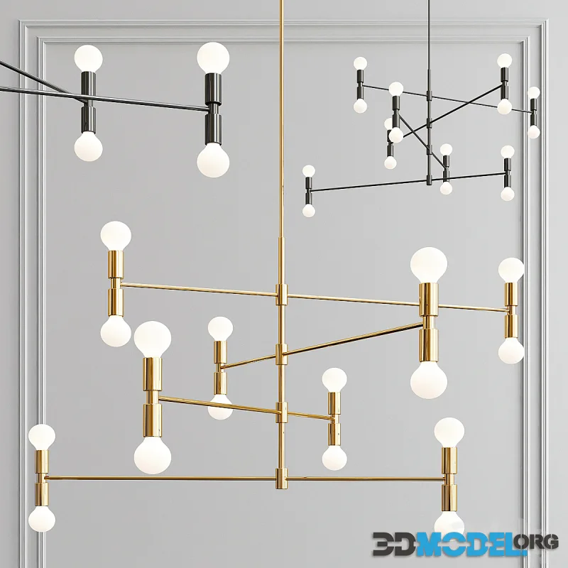 Yoka Modern Pendant 16 light - gold and black