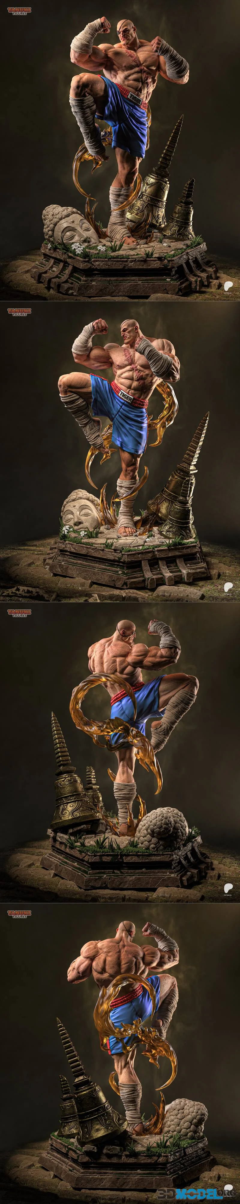 Tanuki Figures - Sagat - Street Fighter – Printable