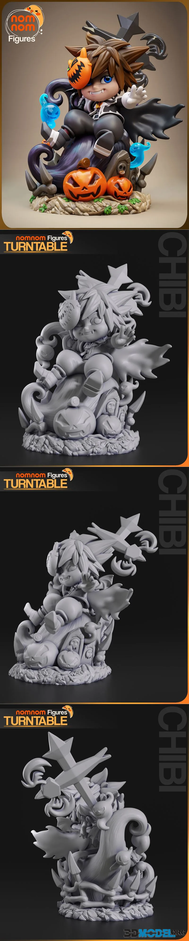 Nomnom Figures - Chibi Sora (Halloween Town vers.) - Kingdom Hearts II – Printable