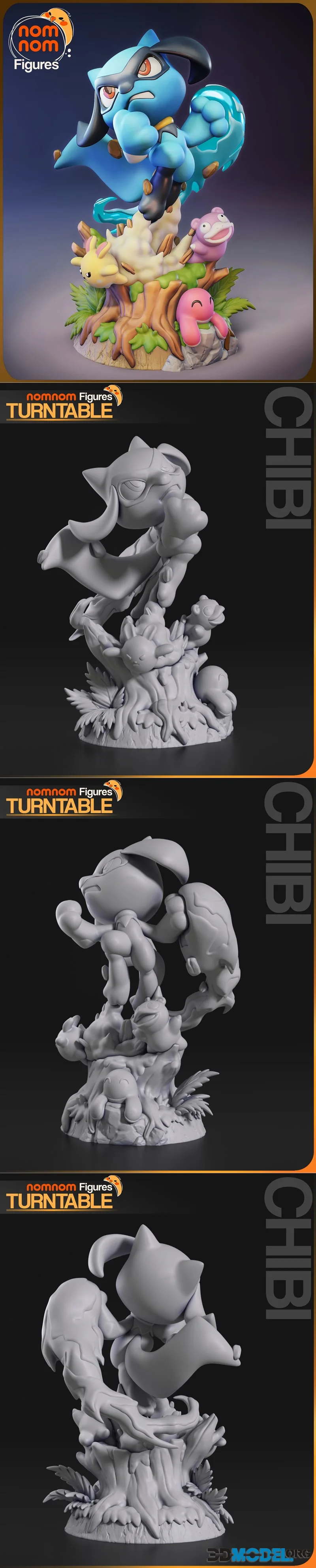 Nomnom Figures - Chibi Riolu - Pokemon Diamond – Printable