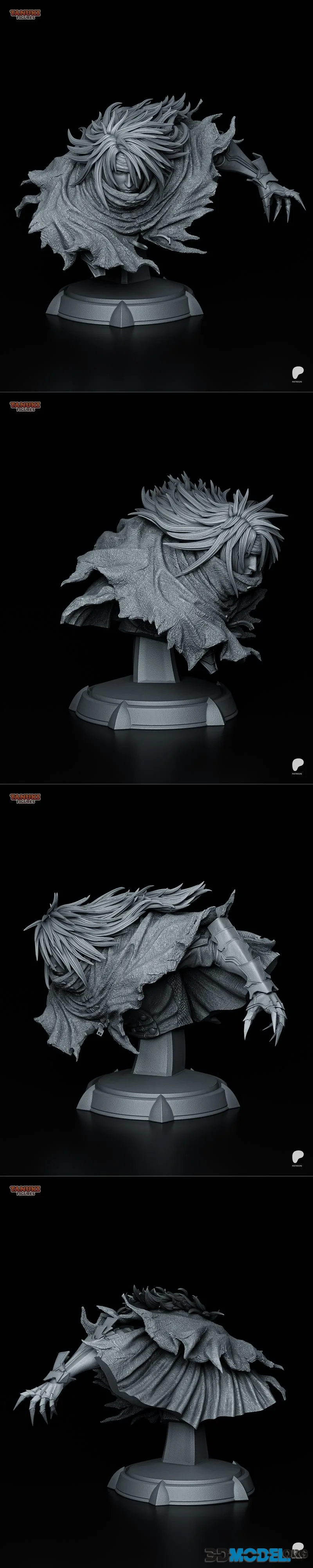 Nomnom Figures - Vincent Valentine - Final Fantasy VII Bust – Printable