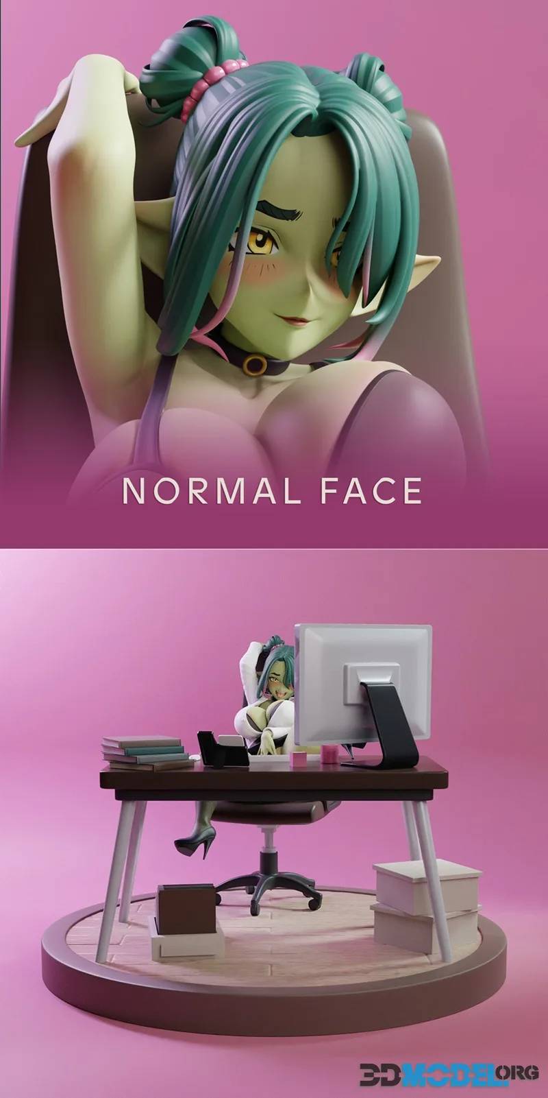 KiTNo - Naughty Office Goblin Girl takes a break – Printable