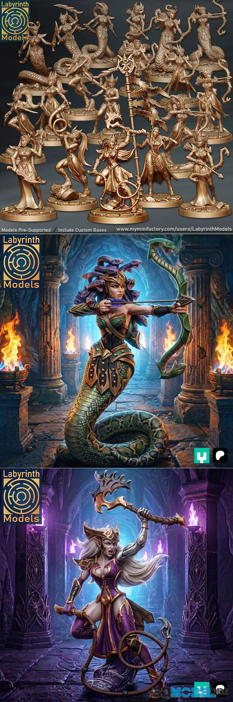 Labyrinth Models - Dark Elf Morrigans May 2026 – Printable