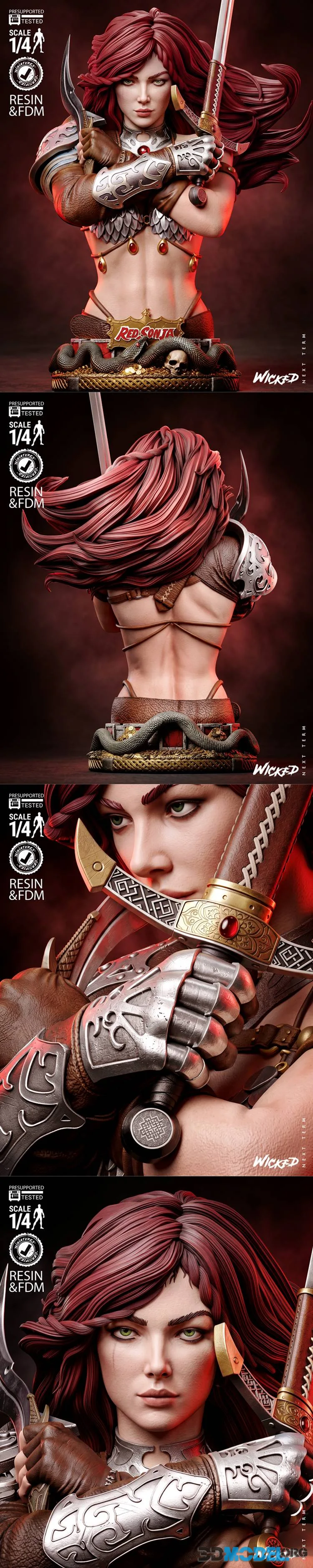 Wicked - Red Sonja Bust Portrait – Printable