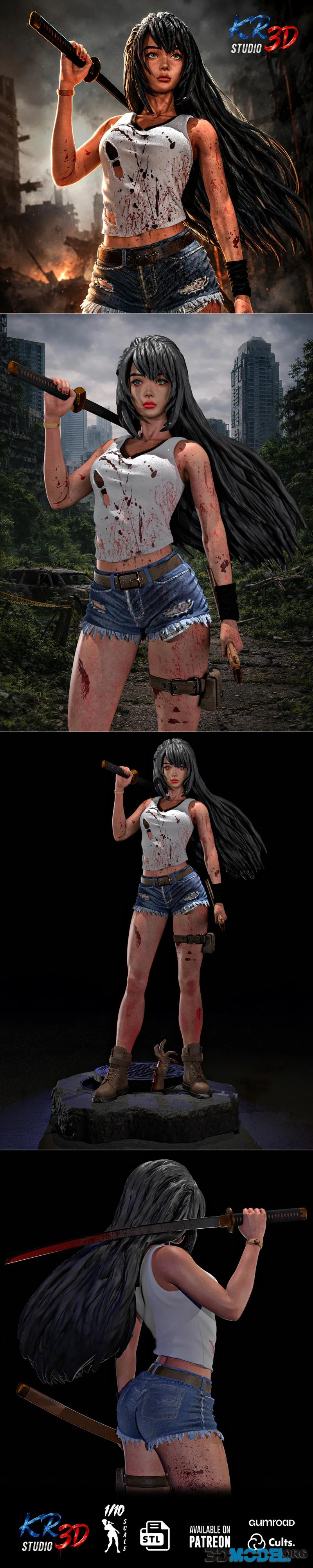 KR3D Studio - Yui Mikuno Ashes of the Capital – Printable