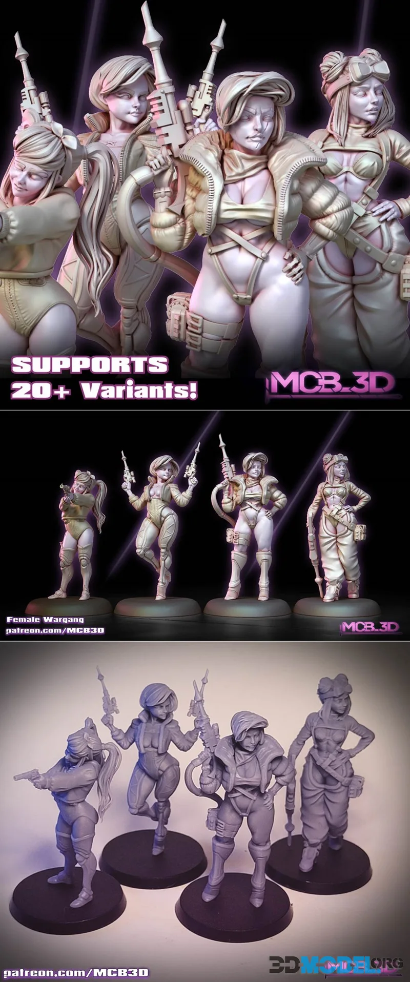 Gaz Minis - Female Wargang – Printable