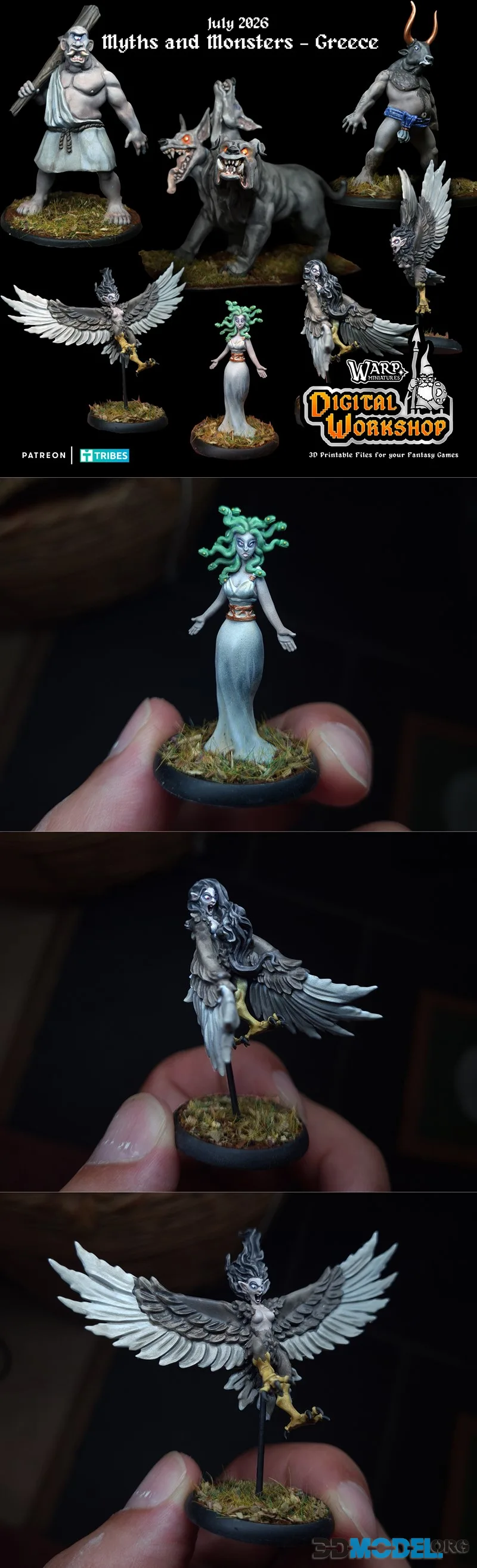 Warp Miniatures - Myths and Monsters - Greece July 2026 – Printable