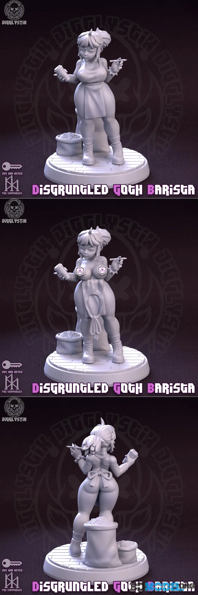 Jigglystix - Disgruntled Goth Barista – Printable