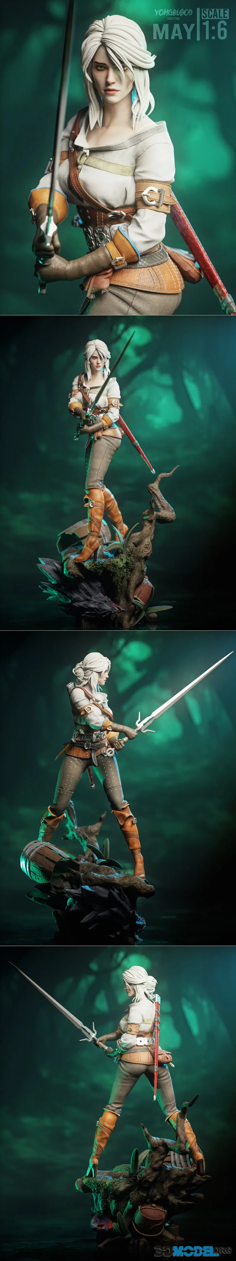 Yongblood Sculpture - Ciri The Witcher 3 – Printable