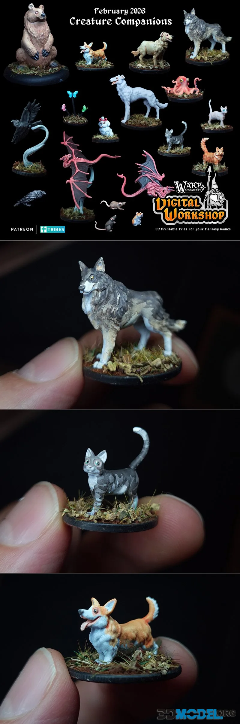 Warp Miniatures - Creature Companions February 2026 – Printable
