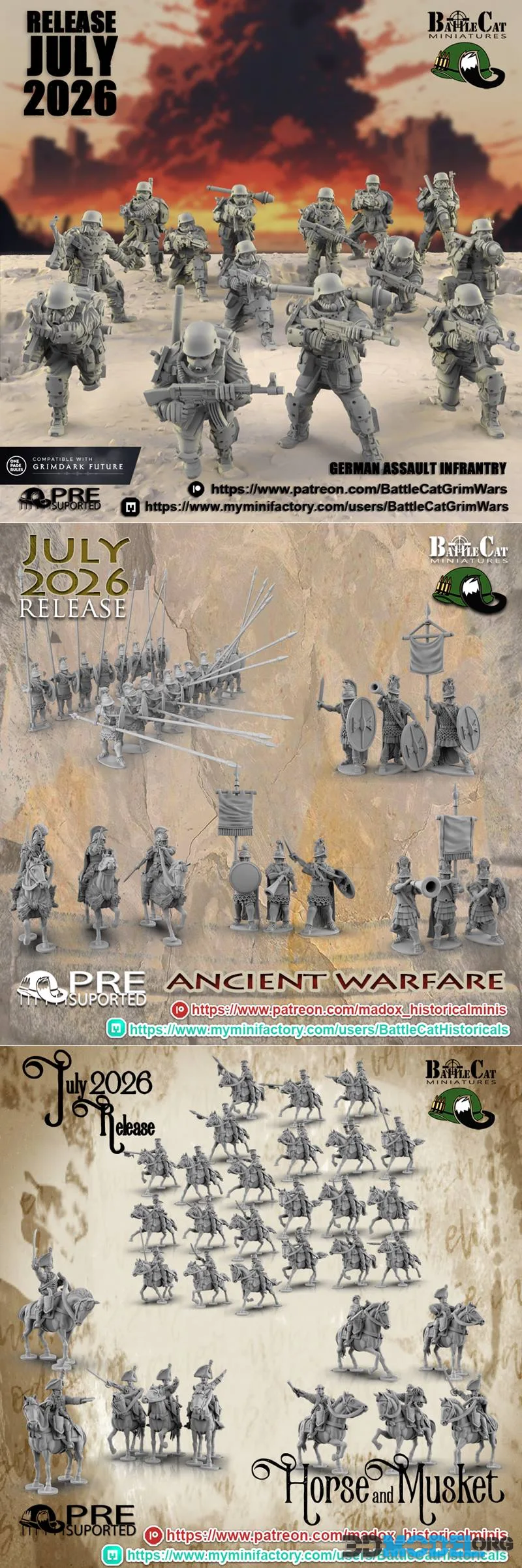 Madox Historical miniatures - BattleCat Miniatures July 2026 – Printable