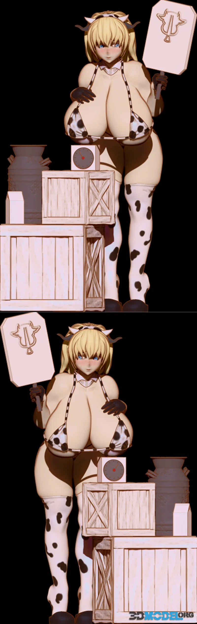 Cow in the market – Printable