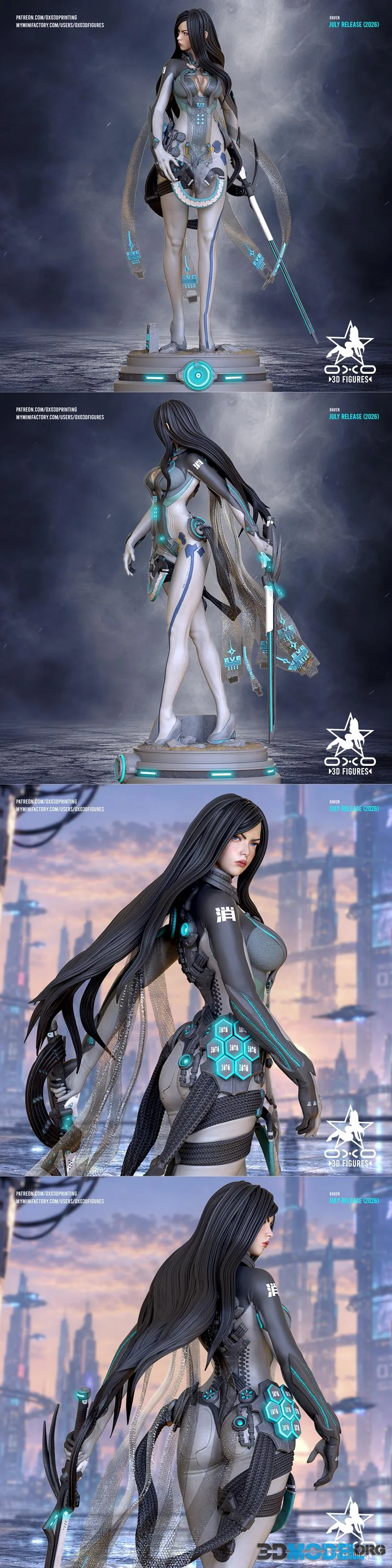 OXO3D Figures - Raven – Printable