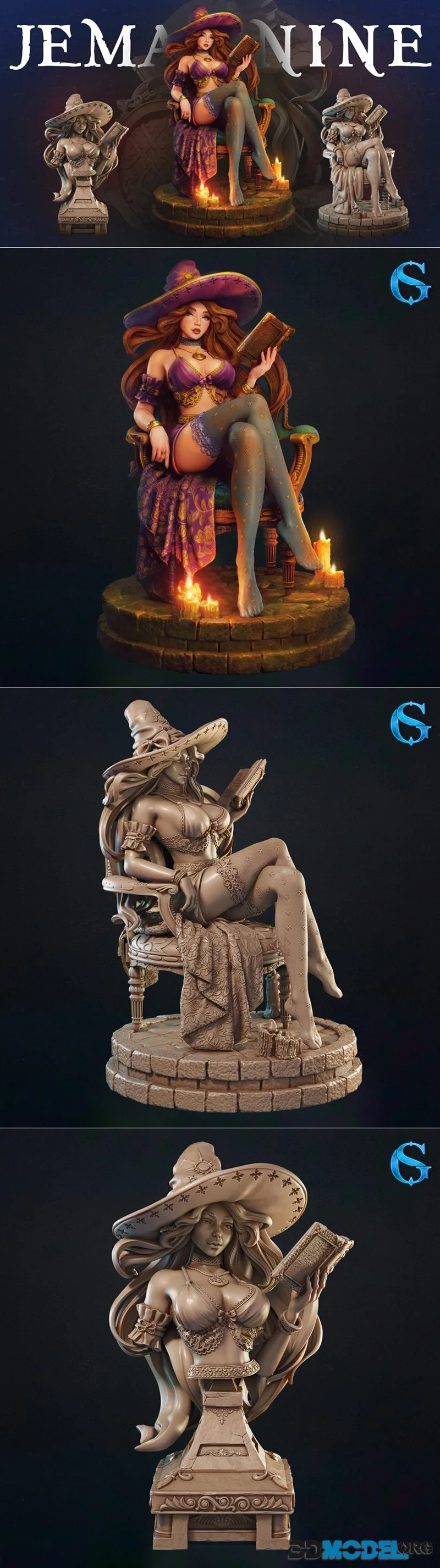 SolGood Fantastic Ladies - Jemanine - Female Human Occult Librarian – Printable