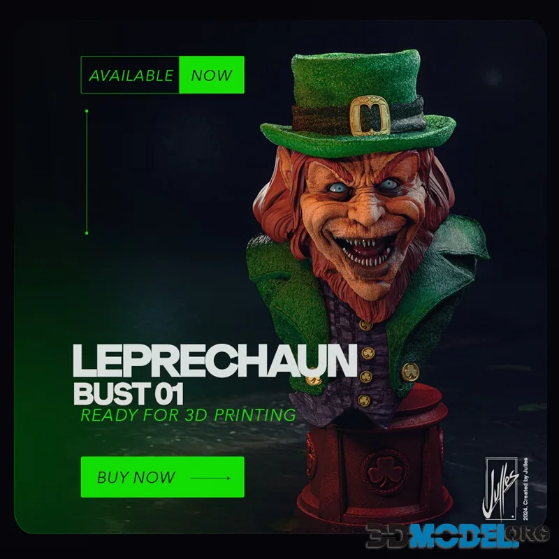 Julles Modelado - Leprechaun Bust 01 – Printable