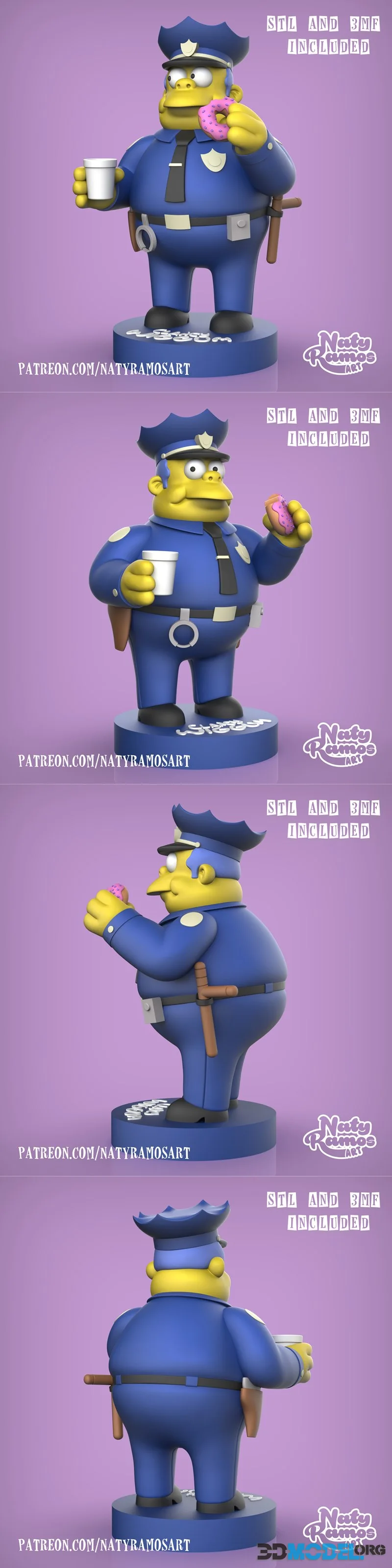 Naty Ramos Art - Clancy Wiggum The Simpsons – Printable