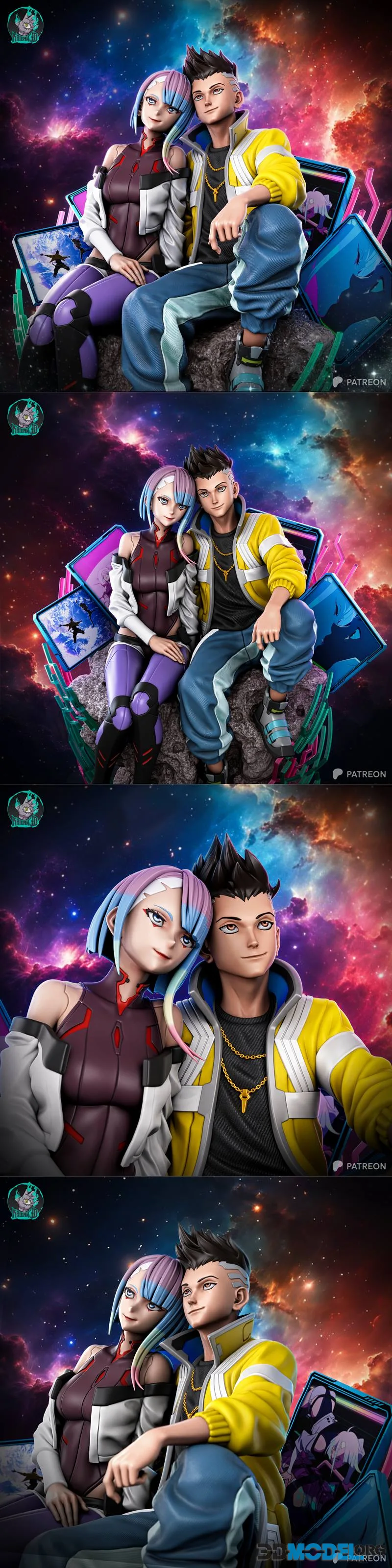 Kaidan 3D - Lucy x David Cyber Punk - Edge Runners – Printable