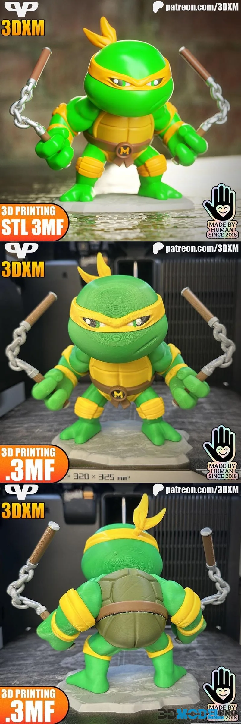 3DXM - Michelangelo Chibi – Printable