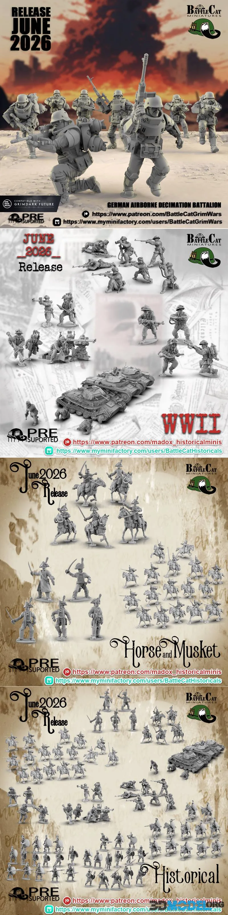 Madox Historical miniatures - BattleCat Miniatures June 2026 – Printable