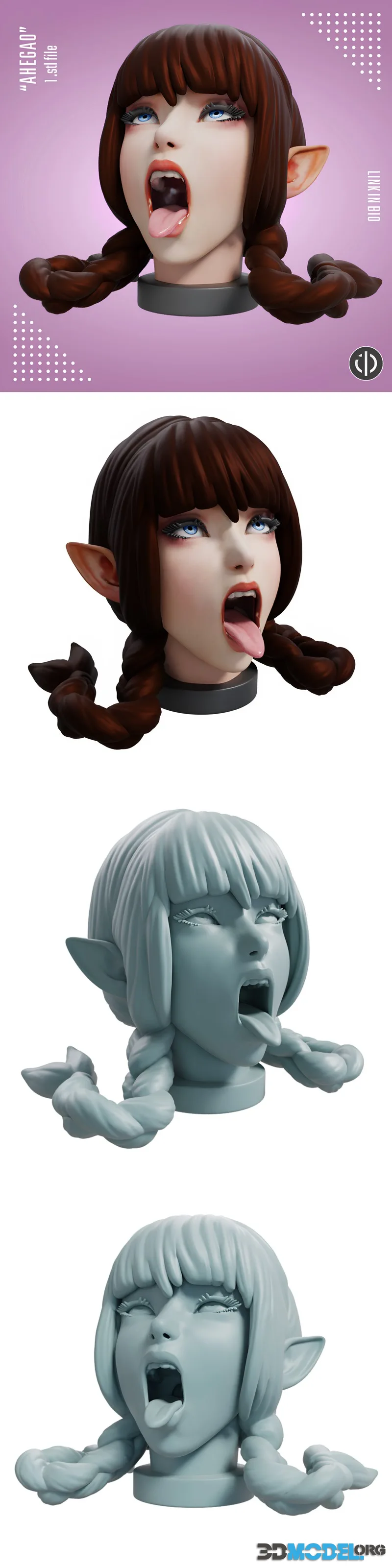 Bust Decoration Dice Tower - Ahegao – Printable