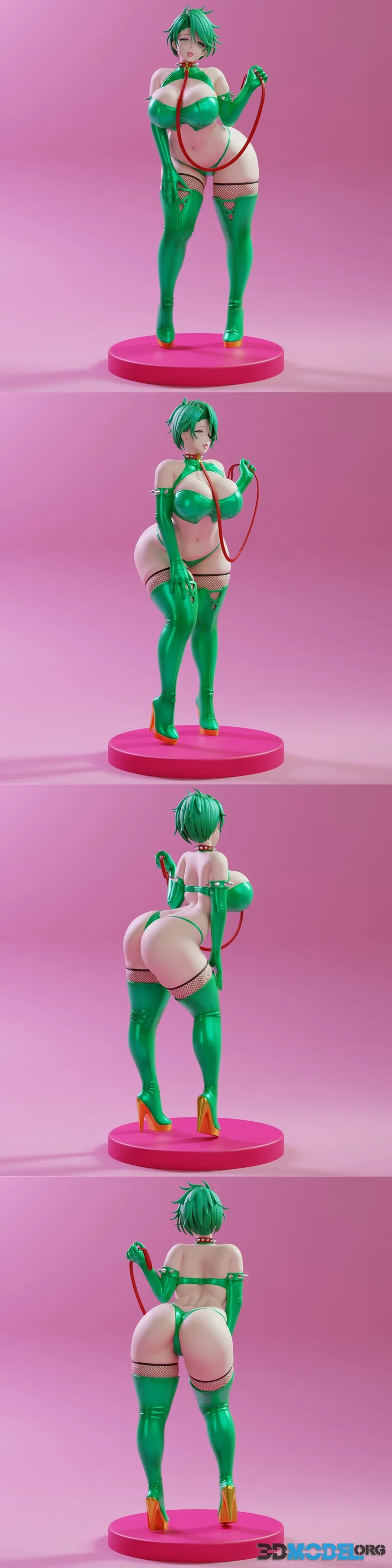 KitNo - OC, Naughty Leashed Girl – Printable