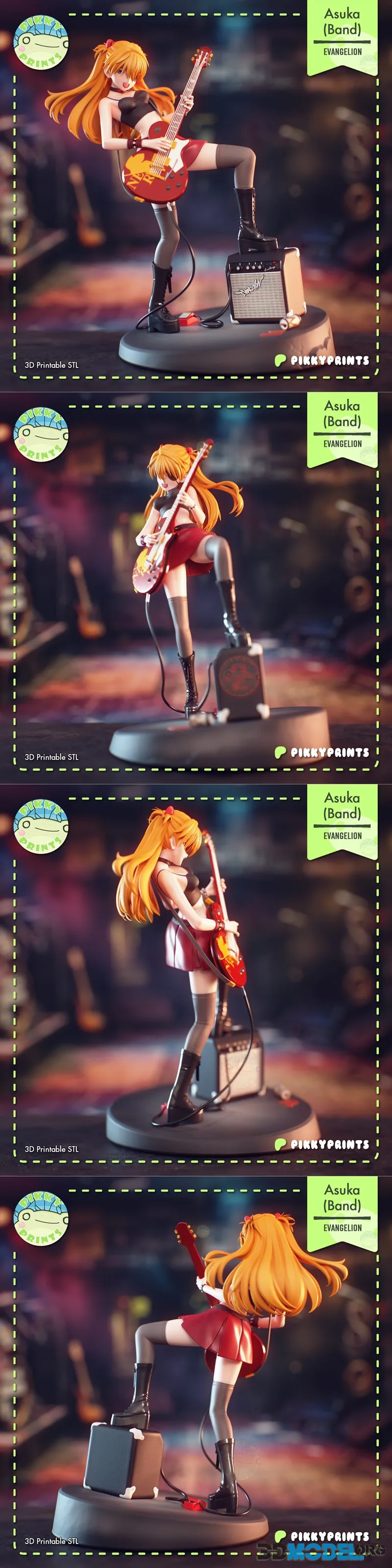Pikky Prints - Asuka Langley Sohryu (Band) - Evangelion – Printable