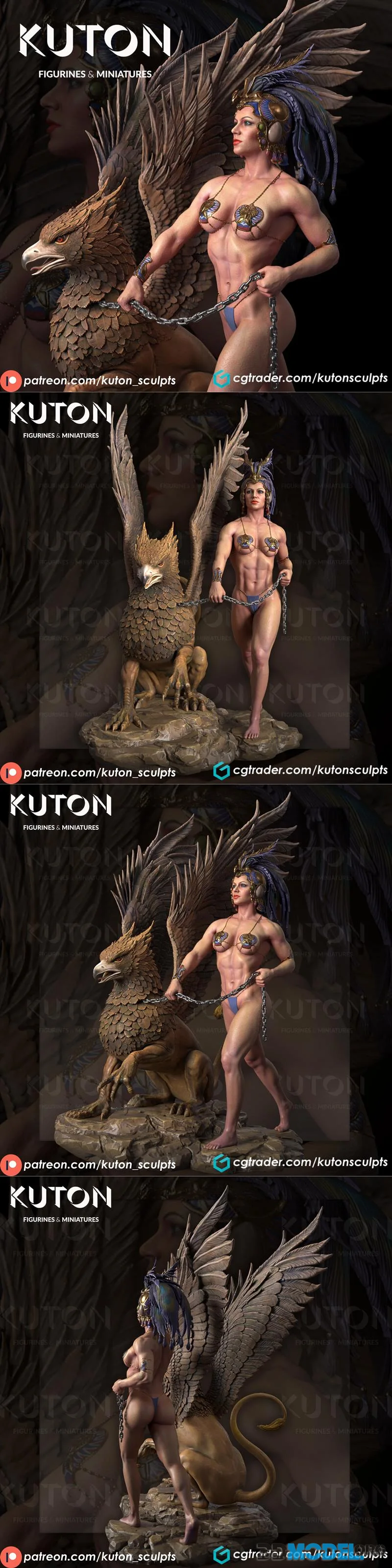 Kuton Figurines - Gryphon Keeper – Printable