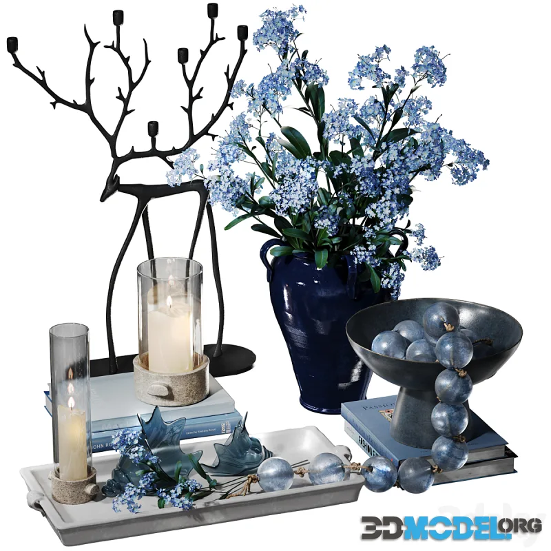 Pottery Barn Blue Decorative Set