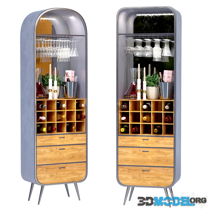 Wardrobe bar with alcohol