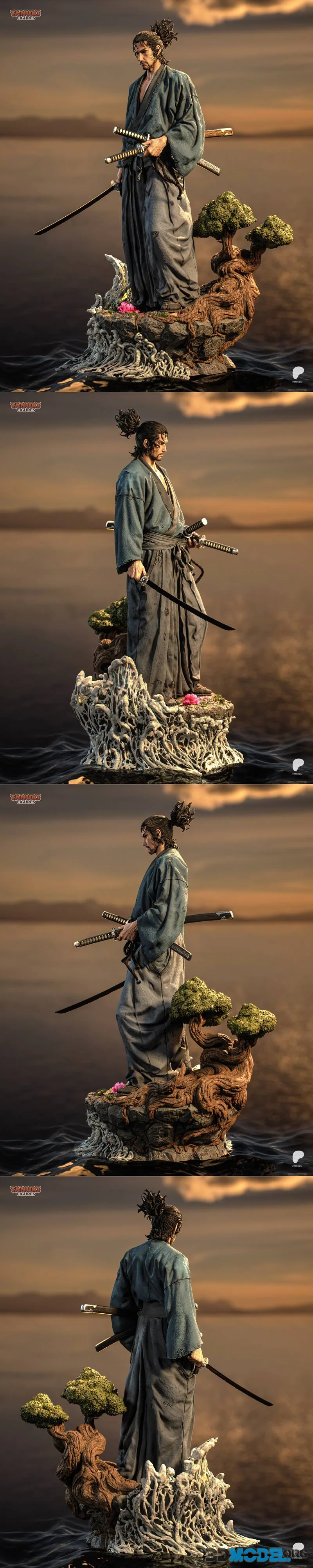 Tanuki Figures - Musashi Statue and Bust – Printable