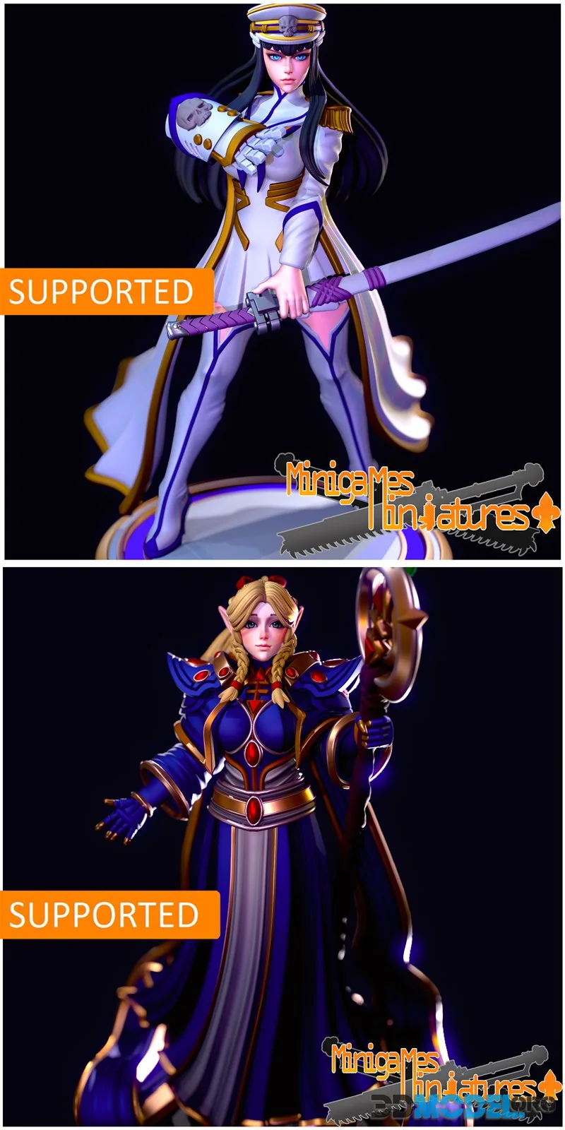 Minigames Miniatures - Satsuki komissar and Marcille – Printable