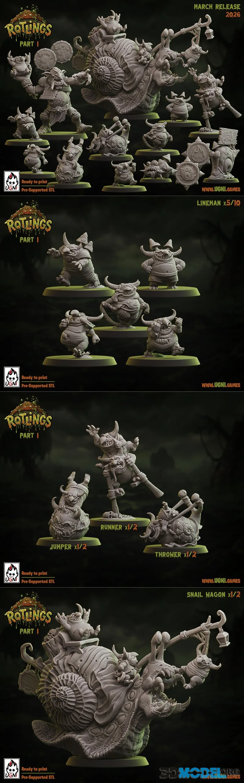 UGNI Miniatures - Rotlings. Part 1 March 2026 – Printable