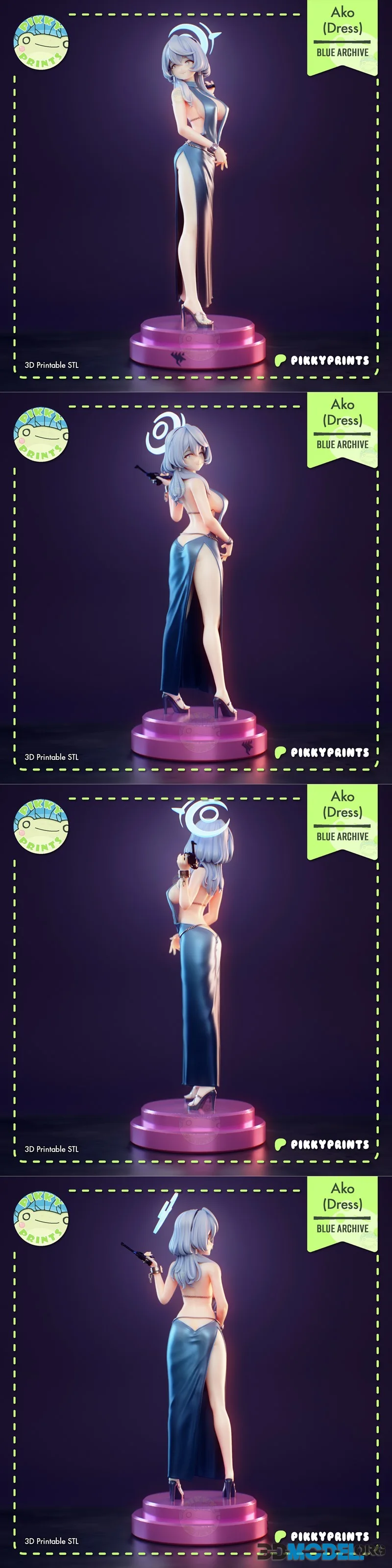 Pikky Prints - Ako Amau (Dress) - Blue Archive – Printable