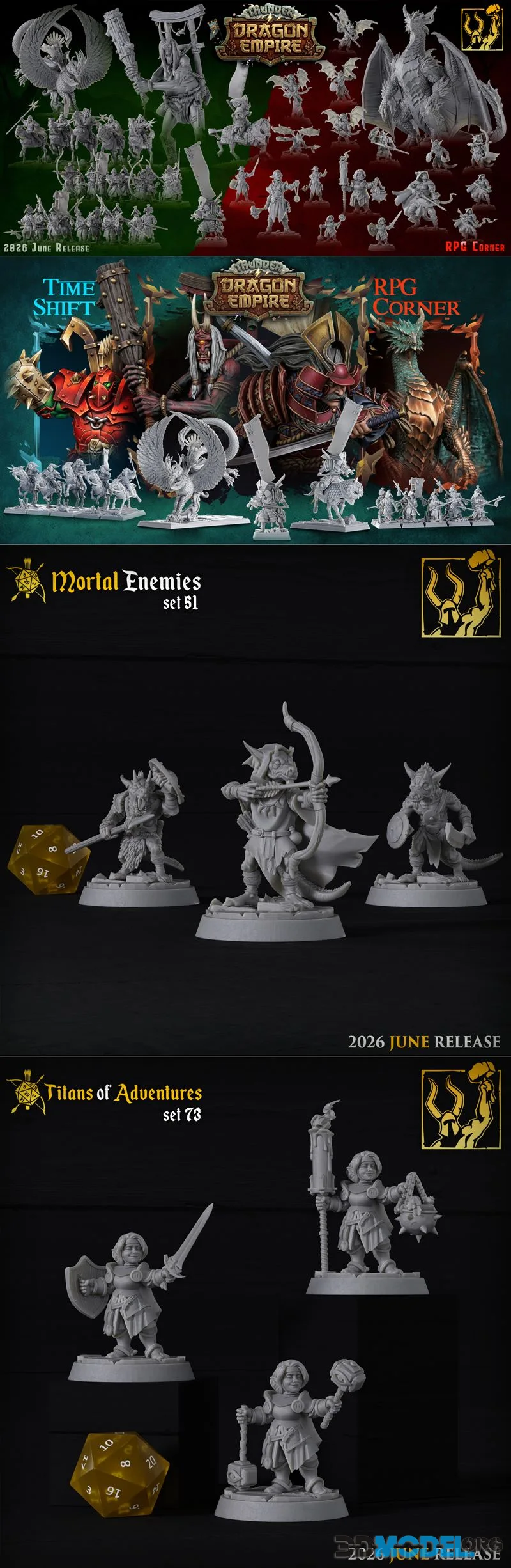 Titan Forge Miniatures - Thunder Dragon Empire vol 3 June 2026 – Printable