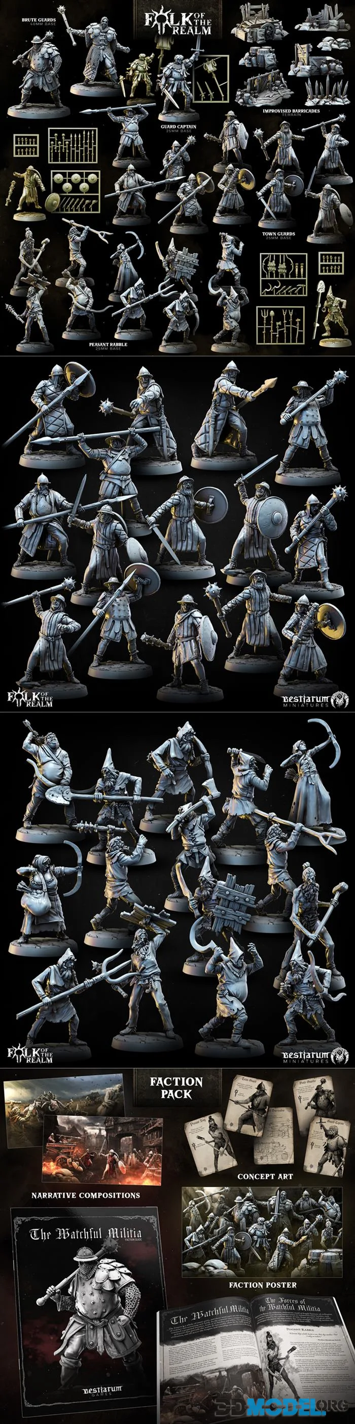 Bestiarum Miniatures - The Watchful Militia July 2026 – Printable