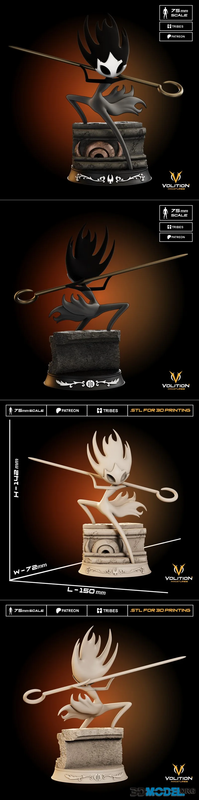 Volition Miniatures - Hollow Knight - Phantom – Printable