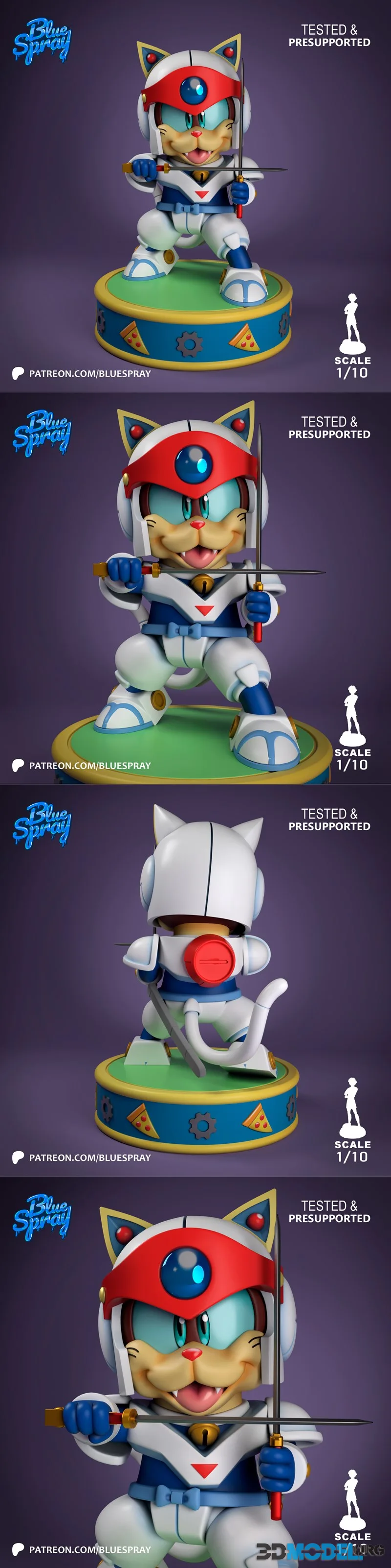 Blue Spray - Blue Gold 2 - Yattarou - Samurai Pizza Cats – Printable