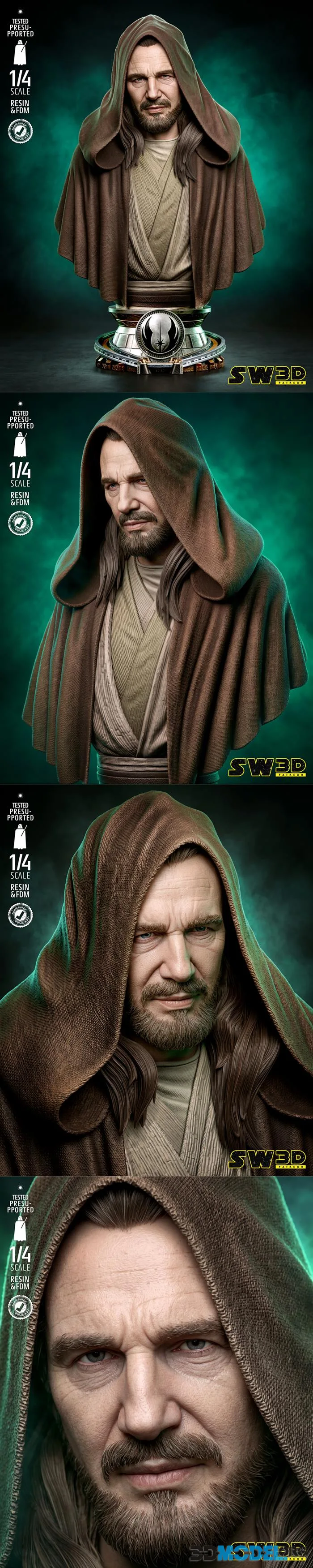 SW3D - Qui Gon Jin Bust Portrait – Printable