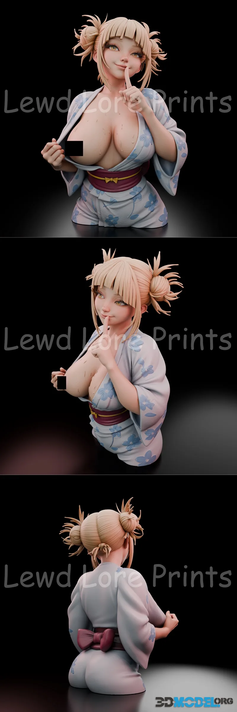 Lewd Lore Prints - Himiko Toga - Yukata Tease – Printable