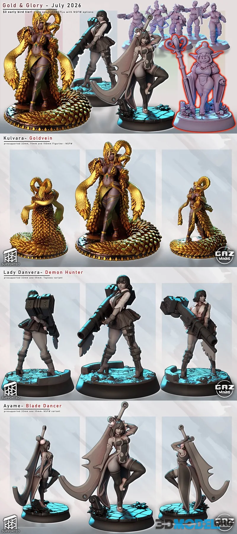 Gaz Minis - Gold & Glory July 2026 – Printable
