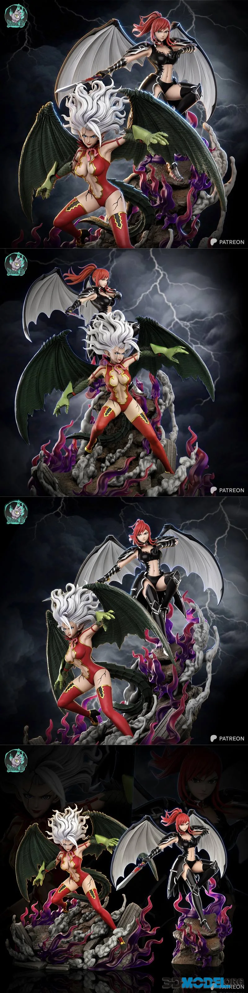 Kaidan 3D - Erza x Mirajane Fairy Tail – Printable
