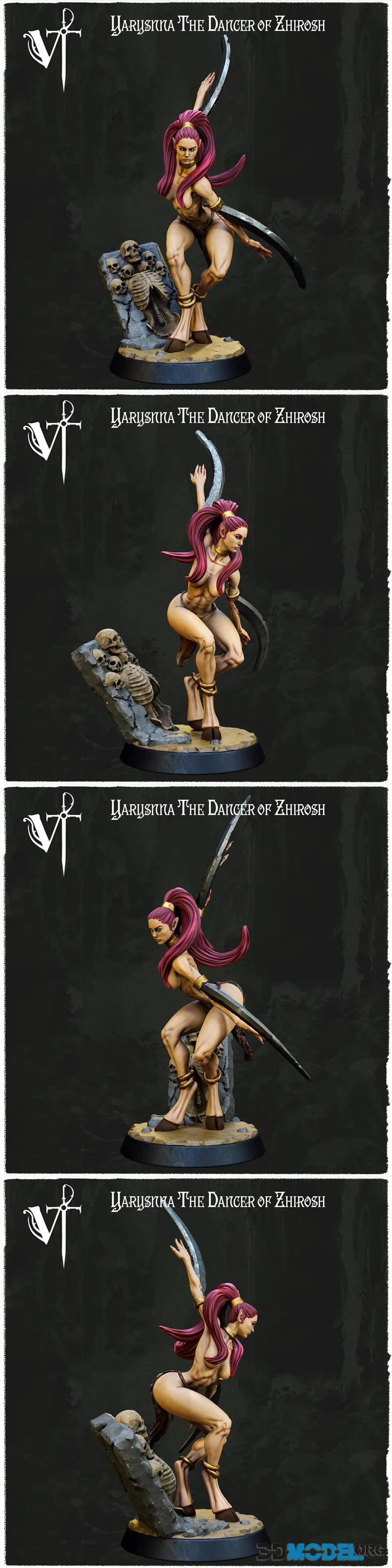 Vagrant Miniatures - Yarysnna The Dancer of Zhirosh – Printable