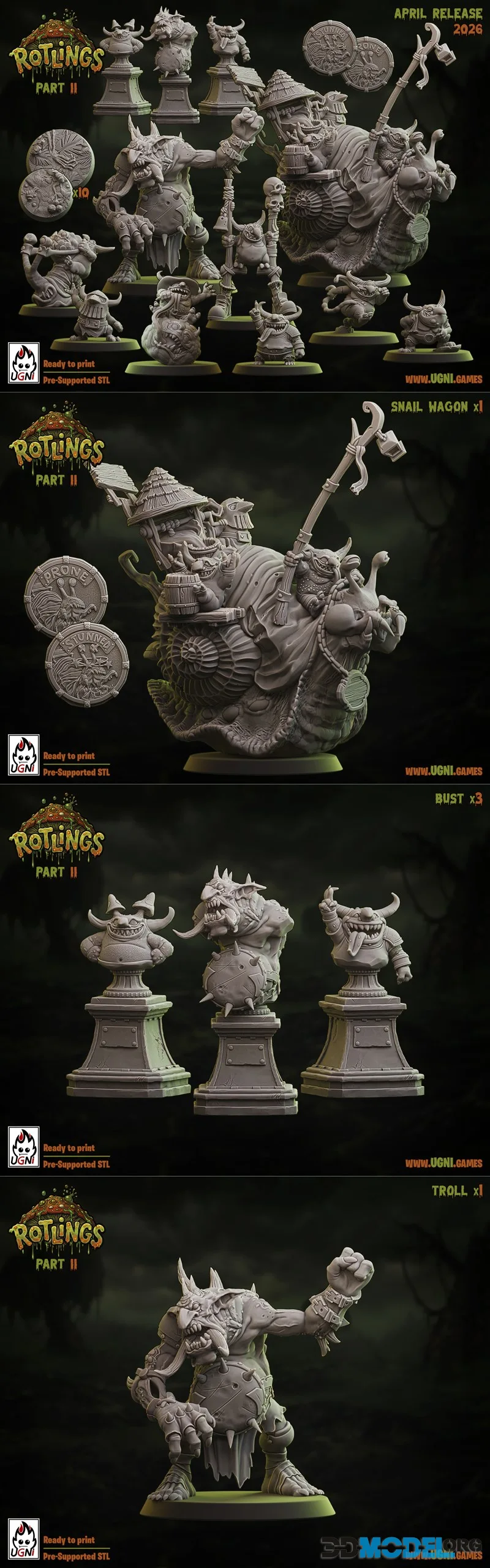 UGNI Miniatures - Rotlings Part 2 April 2026 – Printable