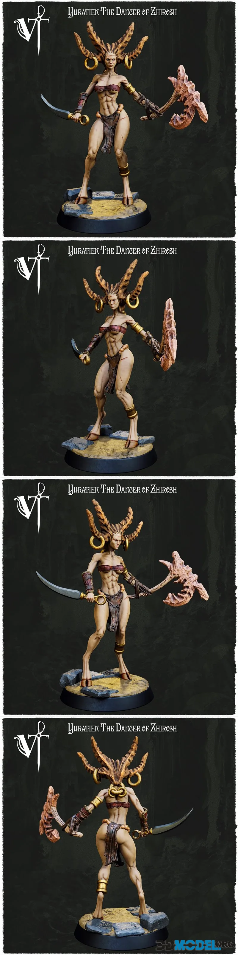 Vagrant Miniatures - Yuratien The Dancer of Zhirosh – Printable