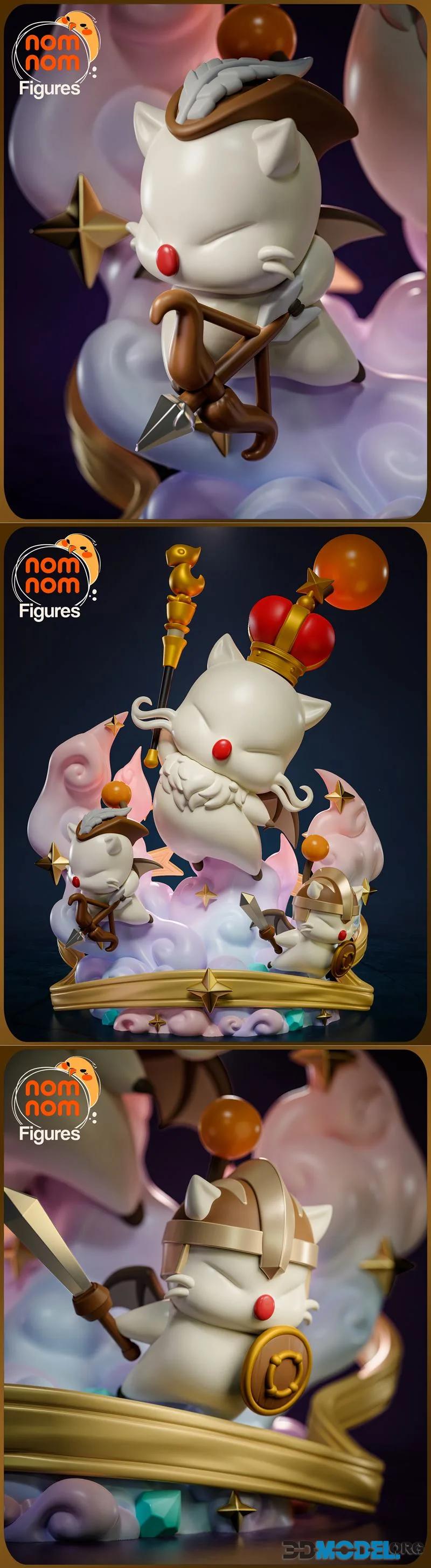 Nomnom Figures - Chibi Moogle King Mog XII - Final Fantasy – Printable