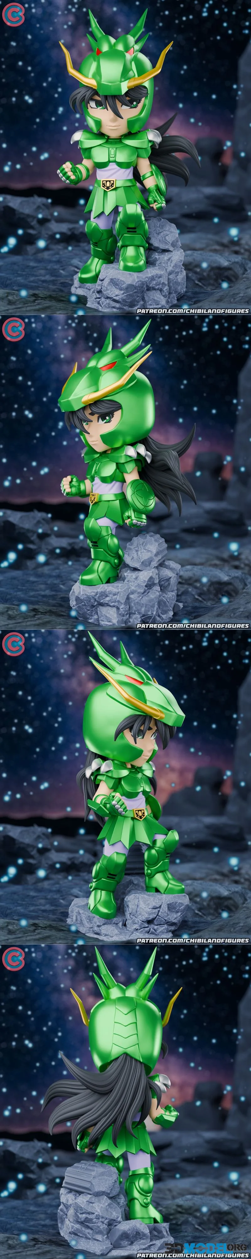 Chibi Land Figures - Shiryu Chibi - Saint Seiya – Printable