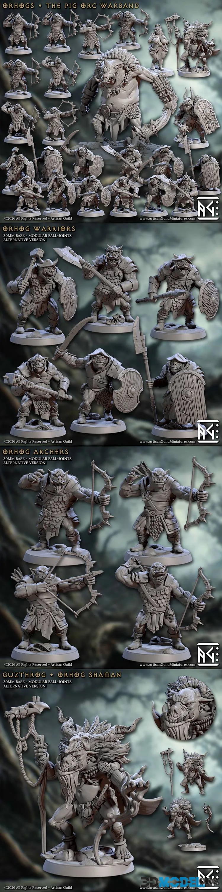 Artisan Guild - Orhogs - The Pig Orc Warband May 2026 – Printable